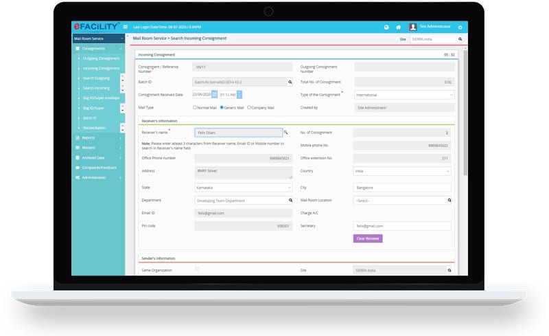 Mailroom Management System